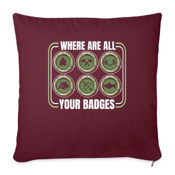 Insigne scout - Housse de coussin décorative 45 x 45 cm - bordeaux - Devant