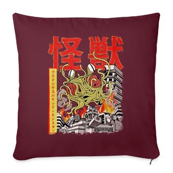 Kaiju Flying Spaghetti Monster Japanischer Anime F - Sofakissenbezug 45 x 45 cm - Burgunderrot - Vorne