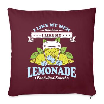 Limonade cool et mignon mari femme cadeau - Housse de coussin décorative 45 x 45 cm - bordeaux - Devant