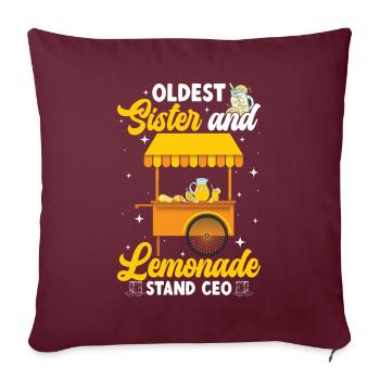 Sœur aînée et PDG de Lemonade Stand Lemonade Crew - Housse de coussin décorative 45 x 45 cm - bordeaux - Devant