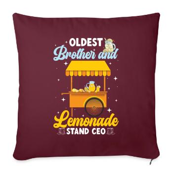 Frère aîné Lemonade Stand PDG Lemonade Crew - Housse de coussin décorative 45 x 45 cm - bordeaux - Devant