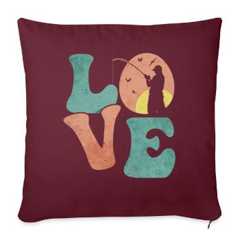 Hochseefischen Fischer Fischerin LOVE - Sofakissenbezug 45 x 45 cm - Burgunderrot - Vorne