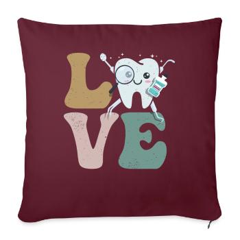 Dentiste Assistante dentaire Hygiène - Housse de coussin décorative 45 x 45 cm - bordeaux - Devant