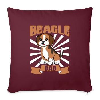 Beagle Dad - Beagle - Sofakissenbezug 45 x 45 cm - Burgunderrot - Vorne