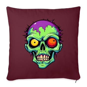 Zombie mignon d’Halloween - Housse de coussin décorative 45 x 45 cm - bordeaux - Devant