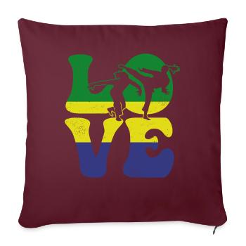 Capoeira Arts Martiaux AMOUR - Housse de coussin décorative 45 x 45 cm - bordeaux - Devant