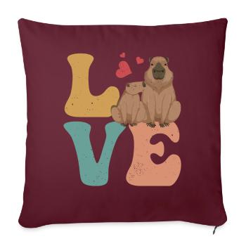 Capybara Capibara LOVE - Sofakissenbezug 45 x 45 cm - Burgunderrot - Vorne