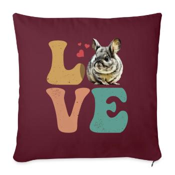 Chinchilla-Besitzer LOVE - Sofakissenbezug 45 x 45 cm - Burgunderrot - Vorne