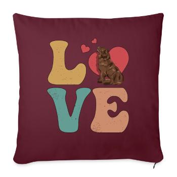 Chocolat Lab Chien Chocolat Labrador Retriever - Housse de coussin décorative 45 x 45 cm - bordeaux - Devant