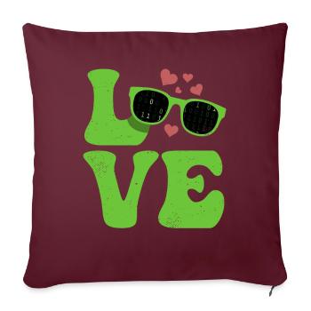 Codierung Coder Programmierer LIEBE Programmierung - Sofakissenbezug 45 x 45 cm - Burgunderrot - Vorne