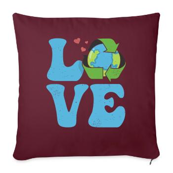 Ecologiste Ecologie Environnement LOVE - Housse de coussin décorative 45 x 45 cm - bordeaux - Devant