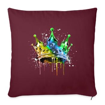 Krone Bunt King Symbol - Sofakissenbezug 45 x 45 cm - Burgunderrot - Vorne