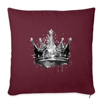 Symbole de la couronne Roi - Housse de coussin décorative 45 x 45 cm - bordeaux - Devant