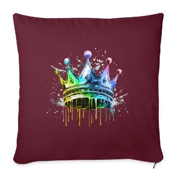 Symbole de la couronne Roi coloré - Housse de coussin décorative 45 x 45 cm - bordeaux - Devant
