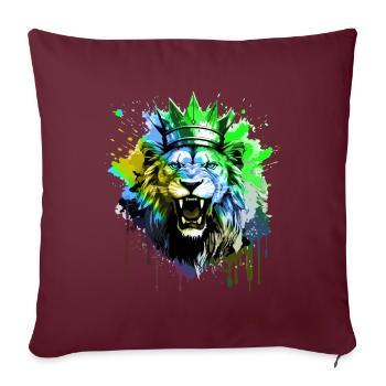 Symbole de la couronne de lion Portrait - Housse de coussin décorative 45 x 45 cm - bordeaux - Devant