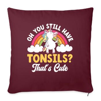 Tonsils Süßes Einhorn Eis Creme Mandelentfernung - Sofakissenbezug 45 x 45 cm - Burgunderrot - Vorne