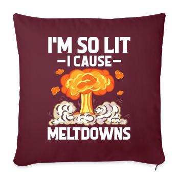 Drôle de centrale nucléaire - Housse de coussin décorative 45 x 45 cm - bordeaux - Devant