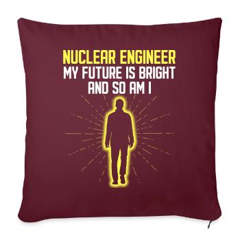 Centrale nucléaire - Housse de coussin décorative 45 x 45 cm - bordeaux - Devant