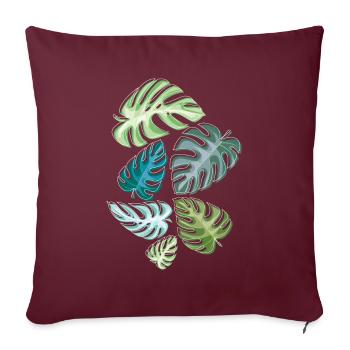 Feuilles, Tropical, Forêt tropicale, Forêt tropicale, Nature, Plante - Housse de coussin décorative 45 x 45 cm - bordeaux - Devant