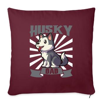 Husky Dad - Husky sibérien - Housse de coussin décorative 45 x 45 cm - bordeaux - Devant