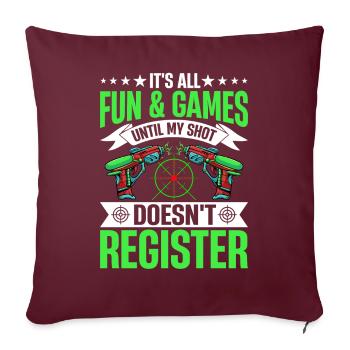 Laser Tag Spieler - Sofakissenbezug 45 x 45 cm - Burgunderrot - Vorne