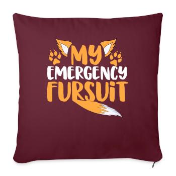 Furry Fandom Fursona Fox - Housse de coussin décorative 45 x 45 cm - bordeaux - Devant