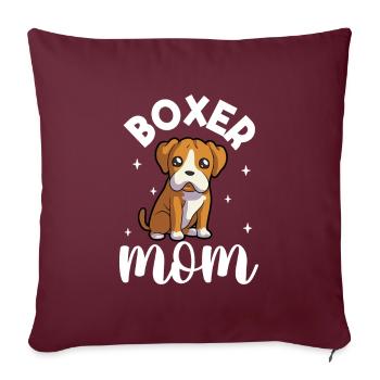 Boxer Maman - Boxeur - Housse de coussin décorative 45 x 45 cm - bordeaux - Devant