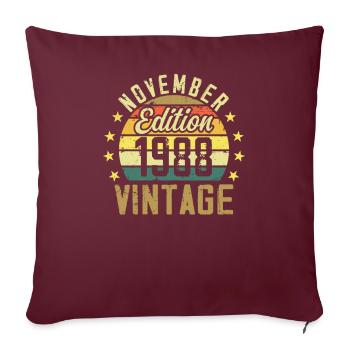 Les légendes sont nés en novembre 1988 - 1988 - Housse de coussin décorative 45 x 45 cm - bordeaux - Devant