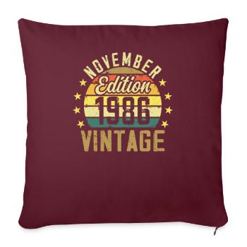 Les légendes sont nés en novembre 1986 - 1986 - Housse de coussin décorative 45 x 45 cm - bordeaux - Devant