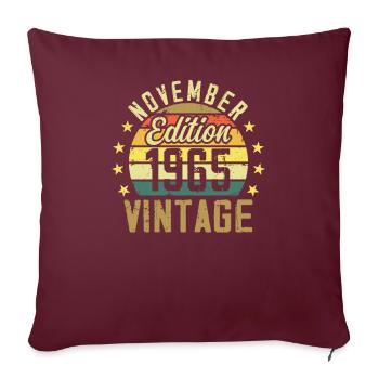 Les légendes sont nés en novembre 1965 - 1965 - Housse de coussin décorative 45 x 45 cm - bordeaux - Devant