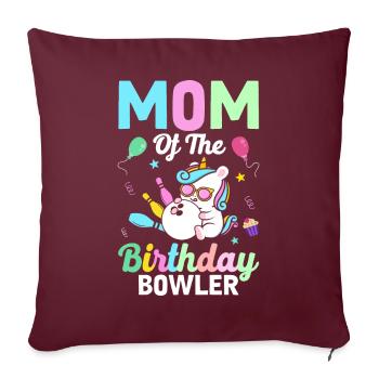 Bowling Mama - Sofakissenbezug 45 x 45 cm - Burgunderrot - Vorne