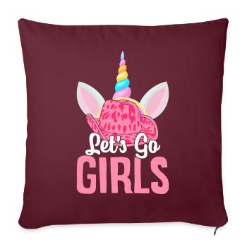 Douche nuptiale enterrement de vie de jeune fille - Housse de coussin décorative 45 x 45 cm - bordeaux - Devant