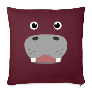Süßes Nilpferd Kostüm Hippo Kinder - Sofakissenbezug 45 x 45 cm - Burgunderrot - Vorne