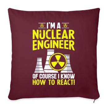 Drôle de centrale nucléaire - Housse de coussin décorative 45 x 45 cm - bordeaux - Devant