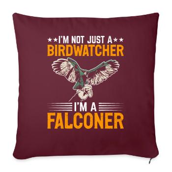 Observation des oiseaux, fauconnerie - Housse de coussin décorative 45 x 45 cm - bordeaux - Devant