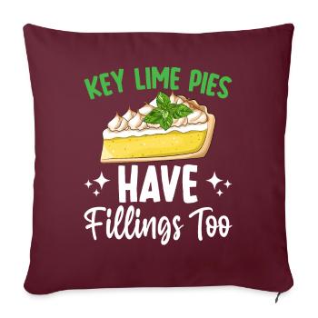 Dessert pour les amateurs de tarte au citron vert - Housse de coussin décorative 45 x 45 cm - bordeaux - Devant
