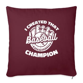 Baseball Baseball Maman - Housse de coussin décorative 45 x 45 cm - bordeaux - Devant