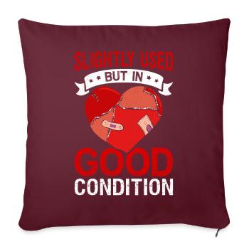 Récupération d’une opération à cœur ouvert - Housse de coussin décorative 45 x 45 cm - bordeaux - Devant