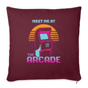 The Arcade Meet Me At Automat Retro - Sofakissenbezug 45 x 45 cm - Burgunderrot - Vorne