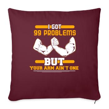 Bras de fer - Housse de coussin décorative 45 x 45 cm - bordeaux - Devant
