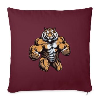 Gymnase d’entraînement Tiger Muscles - Housse de coussin décorative 45 x 45 cm - bordeaux - Devant