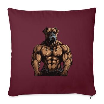 Gymnase d’entraînement des muscles du chien - Housse de coussin décorative 45 x 45 cm - bordeaux - Devant