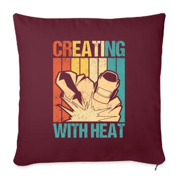 Créer avec la soudure rétro du métal - Housse de coussin décorative 45 x 45 cm - bordeaux - Devant