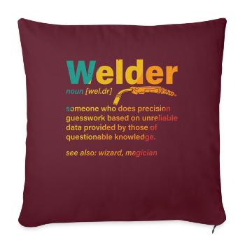 Soudeur Nom Soudage Définition Rétro - Housse de coussin décorative 45 x 45 cm - bordeaux - Devant