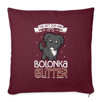 Bolonka Paillettes - Housse de coussin décorative 45 x 45 cm - bordeaux - Devant