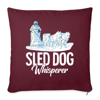 Mushing Traîneau à chiens Musher - Housse de coussin décorative 45 x 45 cm - bordeaux - Devant