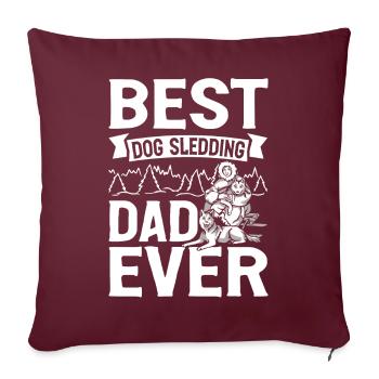 Mushing Traîneau à chiens Musher - Housse de coussin décorative 45 x 45 cm - bordeaux - Devant