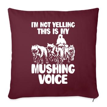 Mushing Traîneau à chiens Musher - Housse de coussin décorative 45 x 45 cm - bordeaux - Devant