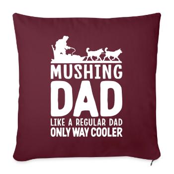 Mushing Traîneau à chiens Musher - Housse de coussin décorative 45 x 45 cm - bordeaux - Devant