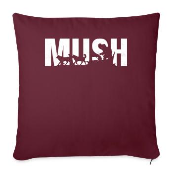 Mushing Traîneau à chiens Musher - Housse de coussin décorative 45 x 45 cm - bordeaux - Devant